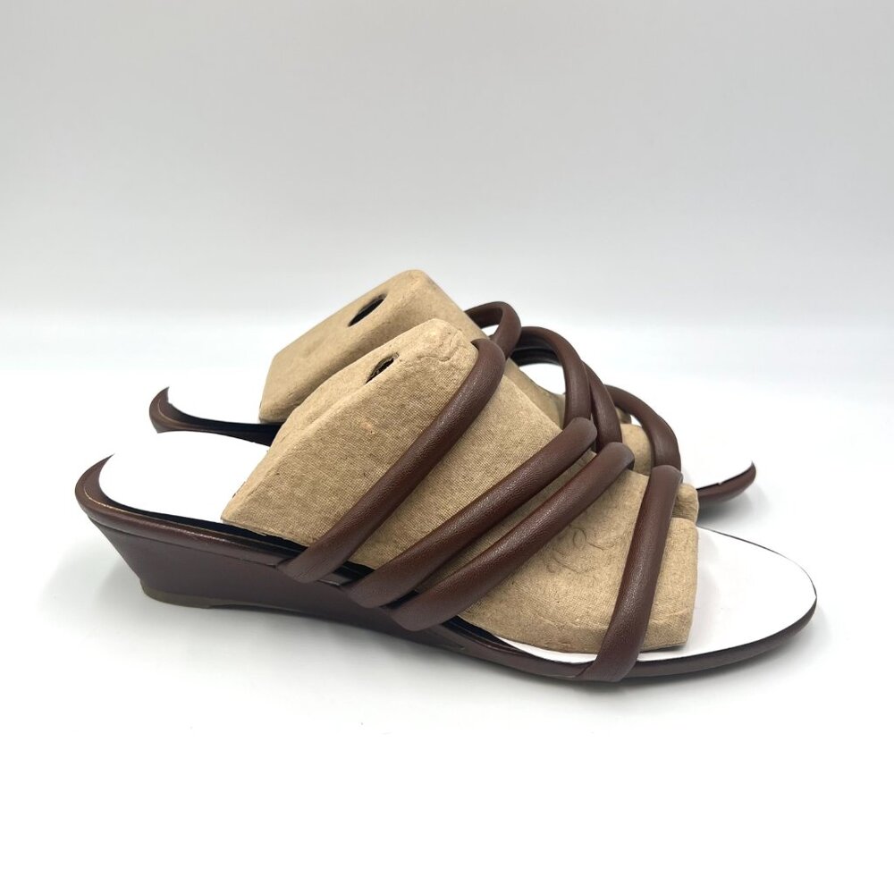6W 6‎ WIDE WIDTH Lifestride Womens Yours Truly Brown Wedges Sandals Shoes